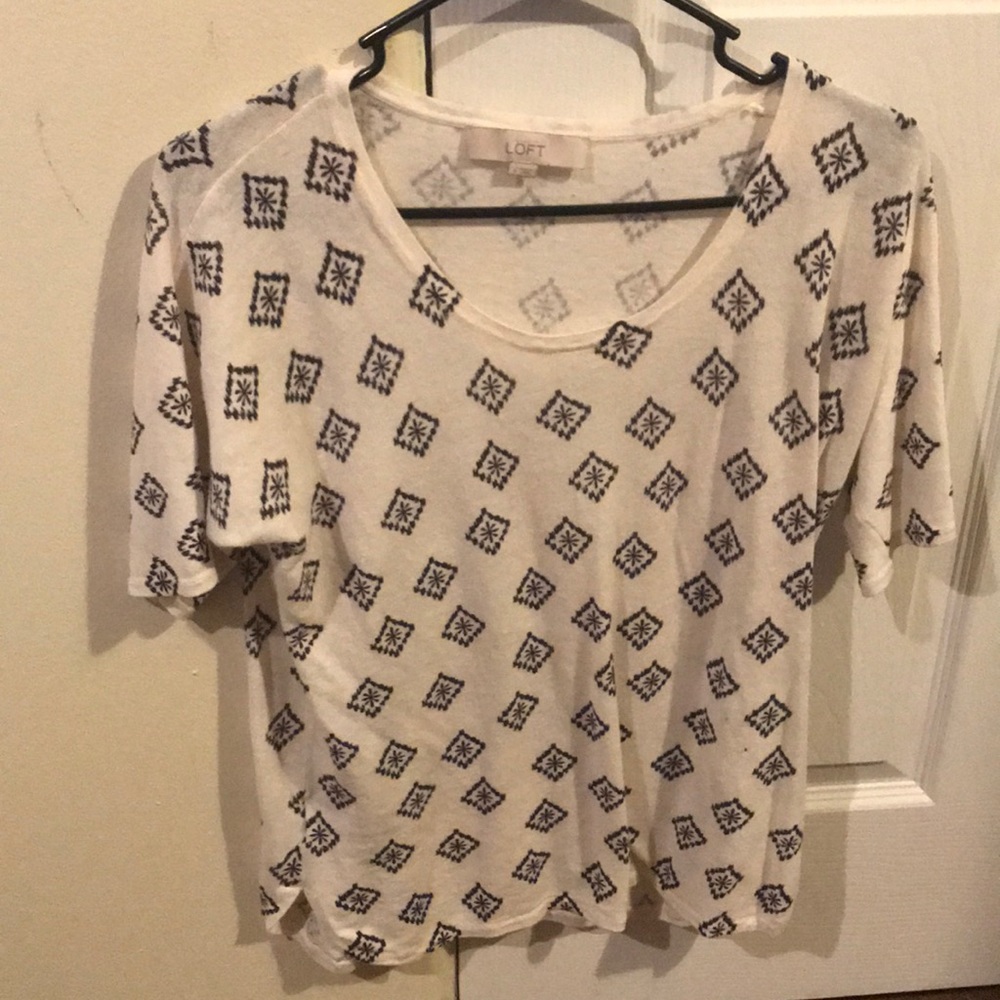 Patterned top, works with suits